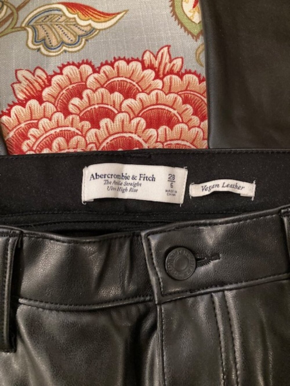 Abercombie & Fitch Faux Leather Jeans in Black